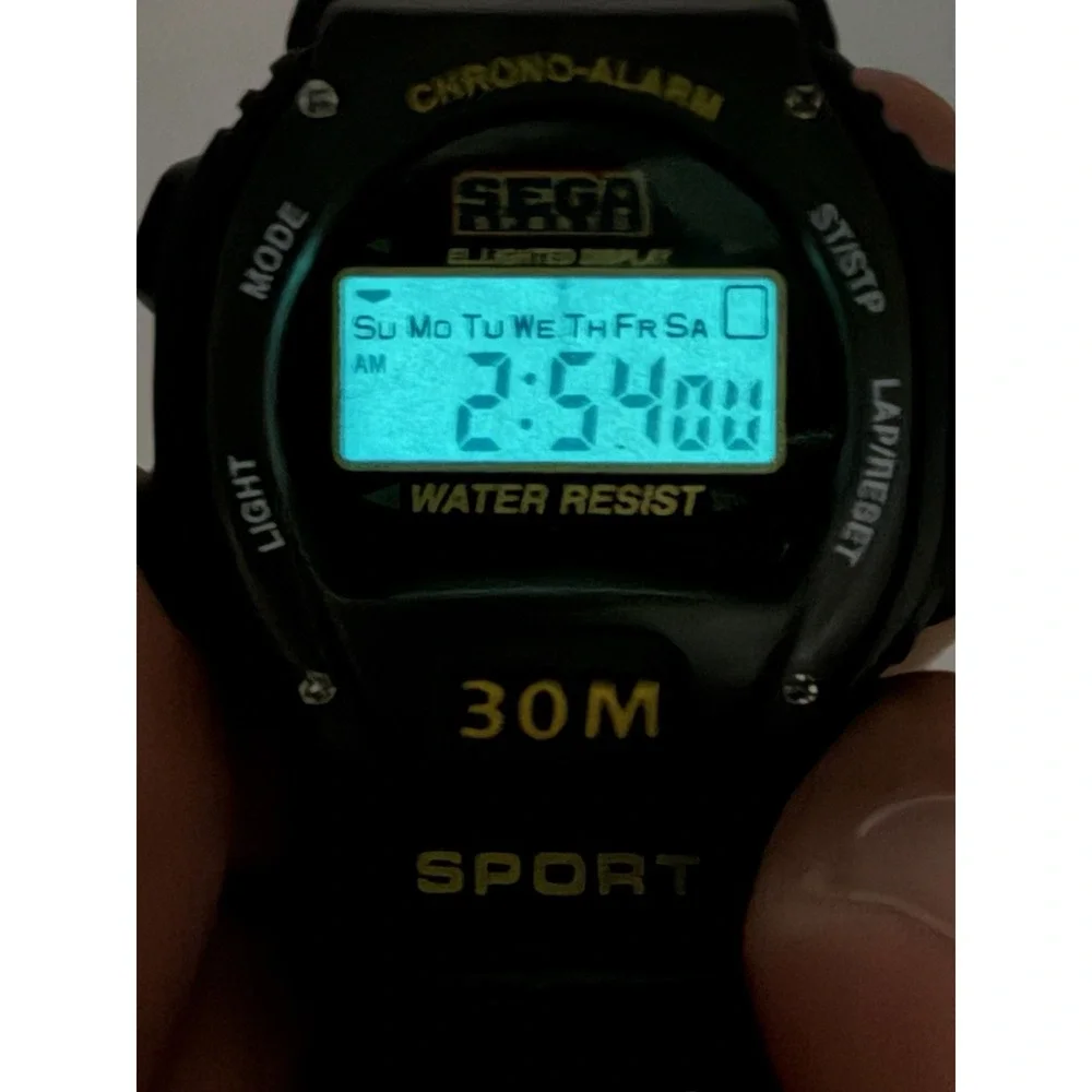 Sega Sports 1997‎ Vintage Mens Digital Watch New Battery 41MM 8.25
